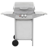 Vidaxl Gasbarbecue und Grill mit 2 Kochzonen Edelstahl Silber