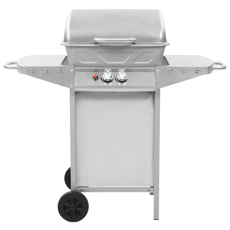 Vidaxl Gasbarbecue und Grill mit 2 Kochzonen Edelstahl Silber