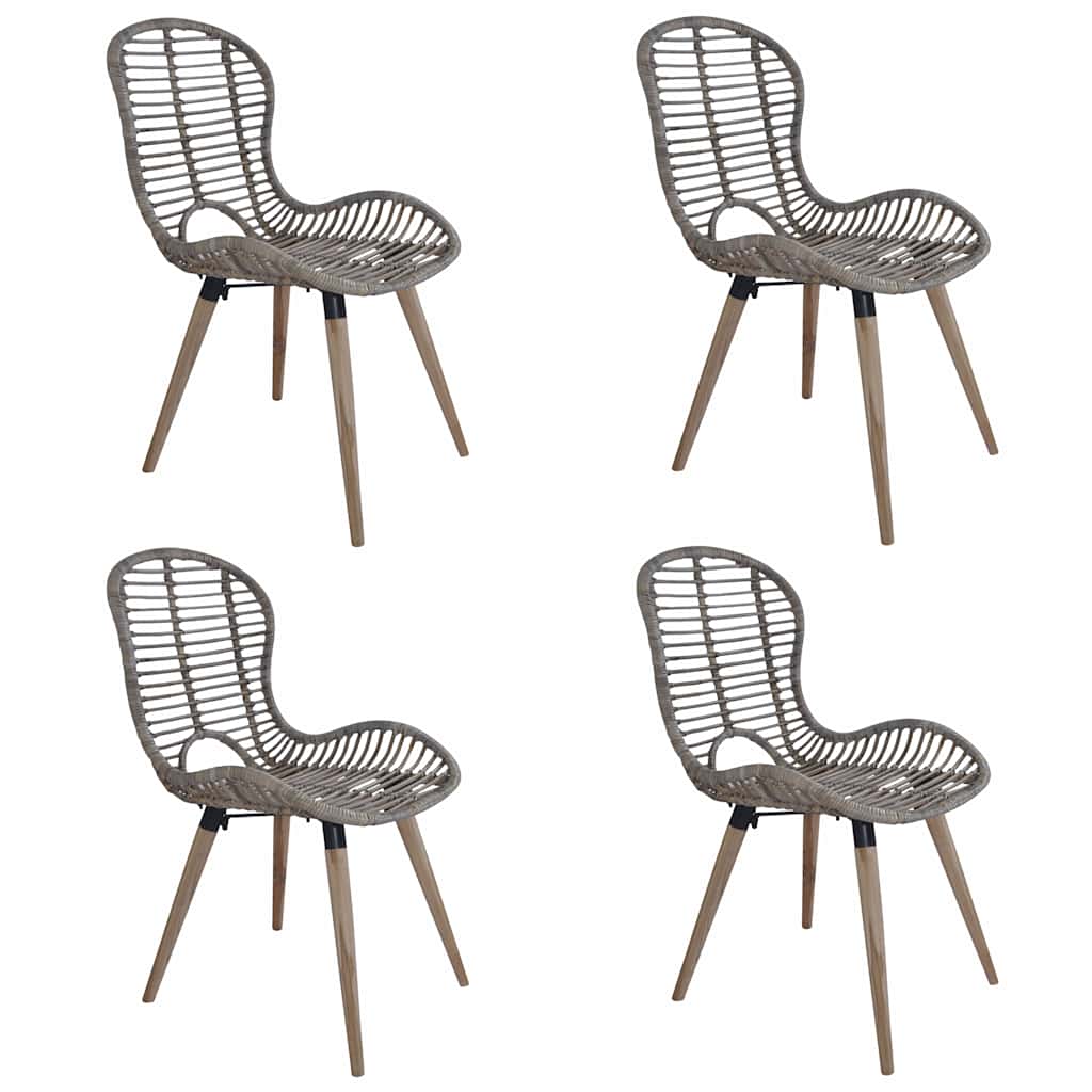 Vidaxl eetkamerstoelen 4 st natuurlijk rattan bruin