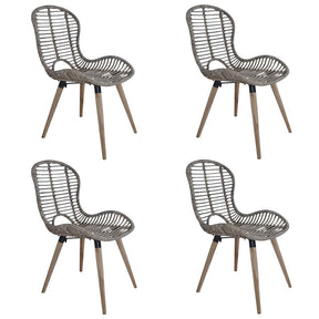 Vidaxl eetkamerstoelen 4 st natuurlijk rattan bruin