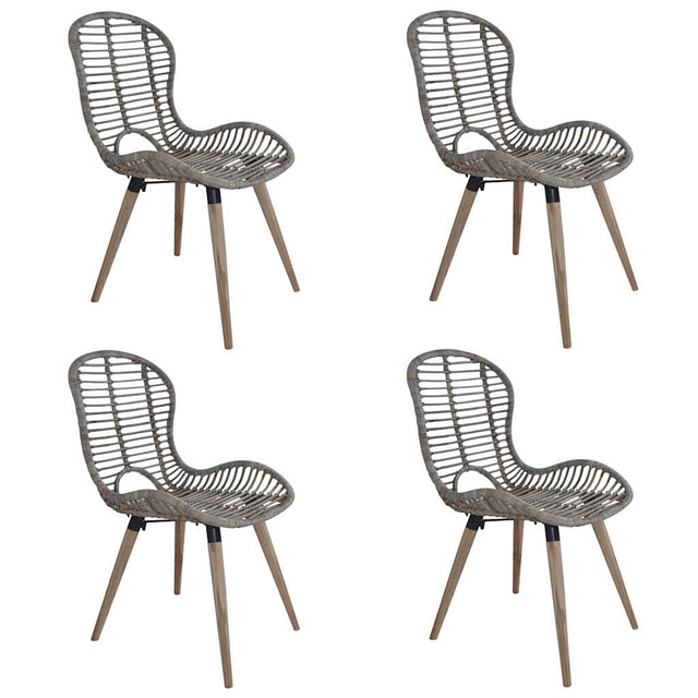 Vidaxl eetkamerstoelen 4 st natuurlijk rattan bruin
