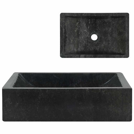 Vidaxl Sink 45x30x12 cm Marmor High Gloss Schwarz