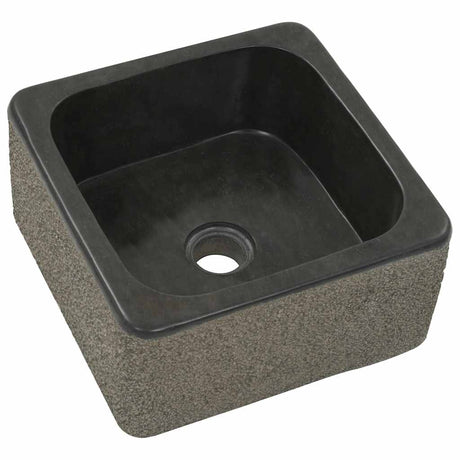 Vidaxl gootsteen 30x30x15 cm riviersteen zwart