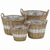 Vidaxl -Pflanzer erhöhten 4 -St. Wicker mit PE -Futter