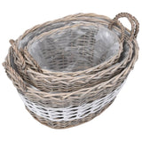 Vidaxl -Pflanzer erhöhten 3 -St. Wicker mit PE -Futter