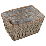 Vidaxl -Pflanzer erhöhten 3 -St. Wicker mit PE -Futter