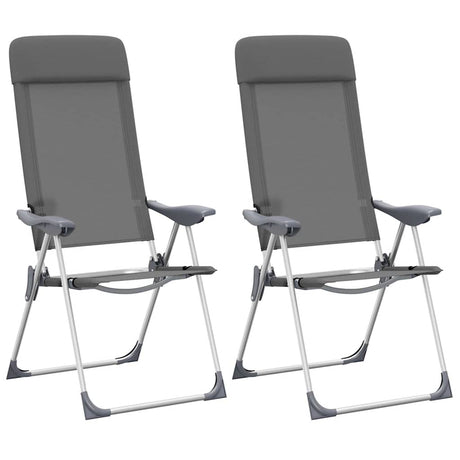 VIDAXL CAMPSITETSTAIL 2 PCS FALTING ALUMINUM GRAY