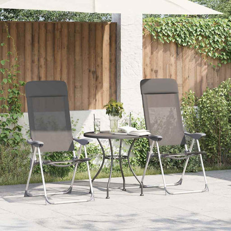 VIDAXL CAMPSITETSTAIL 2 PCS FALTING ALUMINUM GRAY