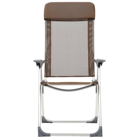 Vidaxl Campingstühle 2 PCs Klapper Aluminiumbraun