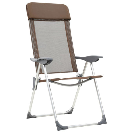 Vidaxl Campingstühle 4 Stcs Falten Aluminiumbraun