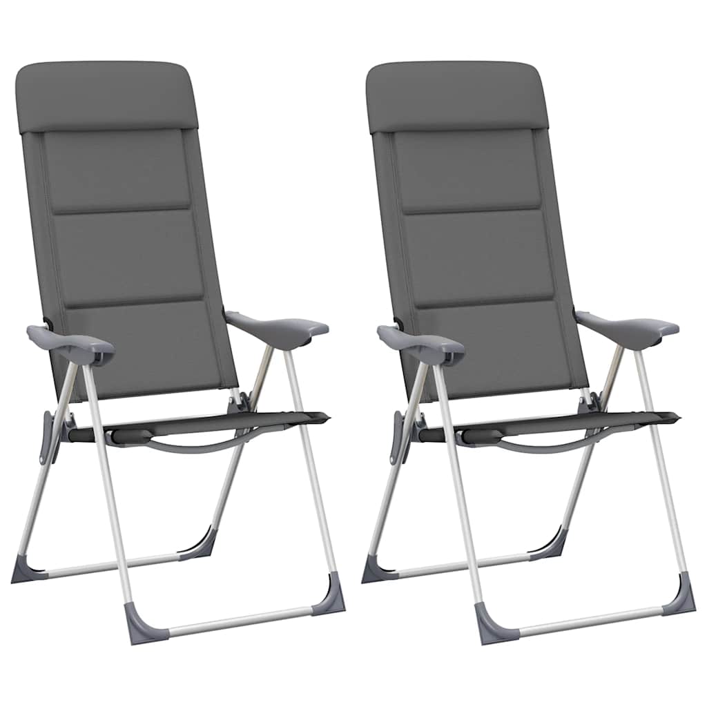 Vidaxl Campingstühle 58x69x111 cm Aluminiumgrau 2 PCs