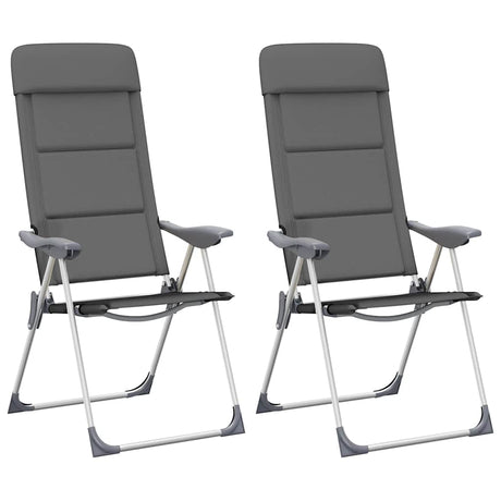 Vidaxl Campingstühle 58x69x111 cm Aluminiumgrau 2 PCs