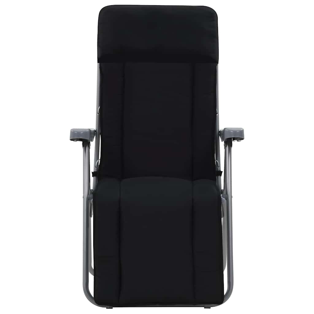 Vidaxl opklapbare stoelen met kussens, 2 stuks, zwart