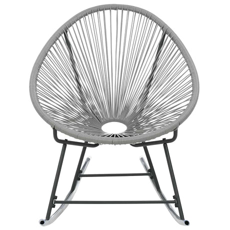 Vidaxl tuinmaanstoel schommelend poly rattan grijs
