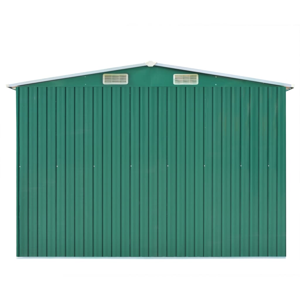 Vidaxl Garden Shed 257x298x178 cm Metallgrün
