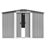 Vidaxl Garden Shed 257x298x178 cm Metallgrau