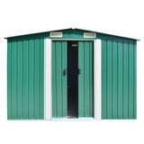 Vidaxl Garden Shed 257x392x181 cm Metallgrün