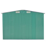 Vidaxl Garden Shed 257x392x181 cm Metallgrün