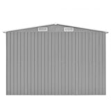 Vidaxl Garden Shed 257x392x181 cm Metallgrau