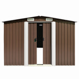 Vidaxl Garden Shed 257x392x181 cm Metallbraun