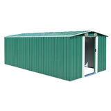 Vidaxl Garden Shed 257x489x181 cm Metallgrün