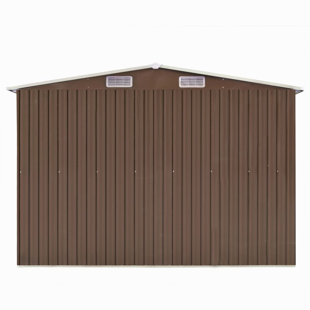 Vidaxl Garden Shed 257x489x181 cm Metallbraun