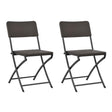 Vidaxl opklapbare stoelen, 2 stuks, hdpe en staal, bruin