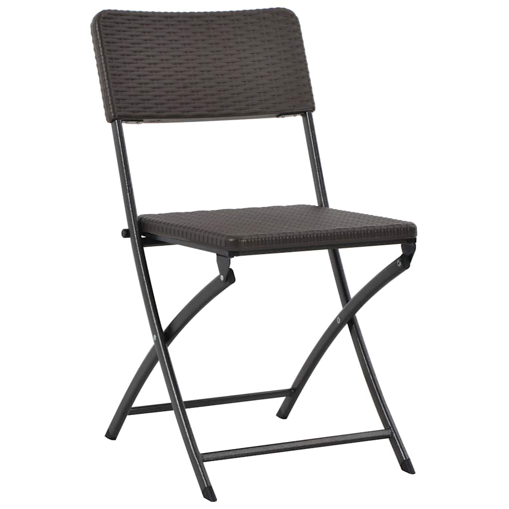Vidaxl tuinstoelen inklapbaar 2 st hdpe en staal bruin