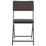 Vidaxl opklapbare stoelen, 4 stuks, hdpe en staal, bruin.