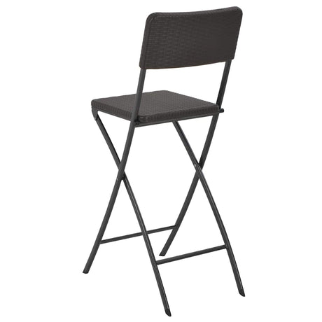 Vidaxl barstoelen inklapbaar 2 st rattan look hdpe en staal bruin
