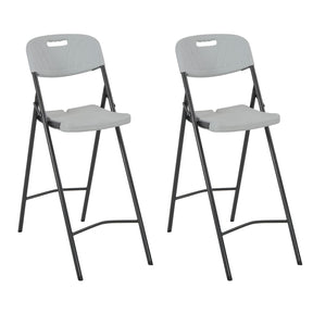 Vidaxl barstoelen inklapbaar 2 st hdpe en staal wit