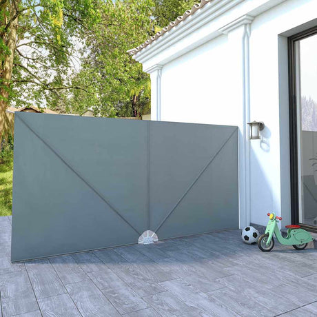 Vidaxl terrasscherm inklapbaar 400x200 cm grijs