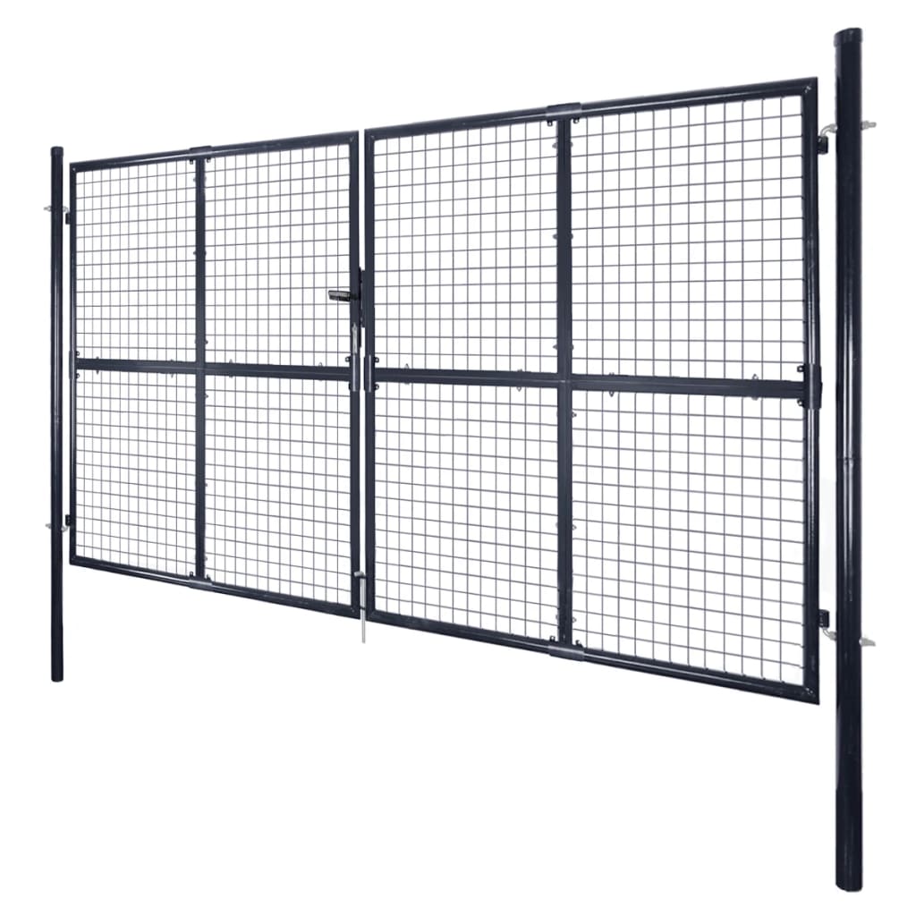Vidaxl Gaaspoort 289x150 cm verzinkter Stahl grau