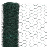 Vidaxl kippengaas 25x1,5 m staal met pvc coating groen