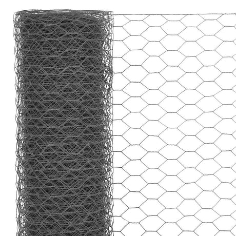 Vidaxx Hühnerdraht 25x0,5 m Stahl mit PVC-Beschichtung grau