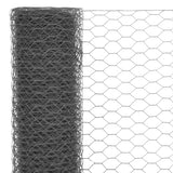 Vidaxl -Hühnerdraht 25x0,75 m Stahl mit PVC -Beschichtung grau