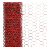 Vidaxl -Hühnerdraht 25x0,5 m Stahl mit PVC -Beschichtung rot