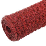 Vidaxl kippengaas 25x1,2 m staal met pvc coating rood