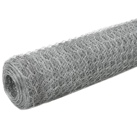 Vidaxl -Hühnerdraht 25x1,2 m verzinkter Stahl silberfarben