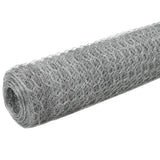 Vidaxl -Hühnerdraht 25x1,5 m verzinkter Stahl silberfarben