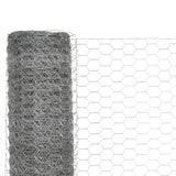 Vidaxl -Hühnerdraht 25x1,5 m verzinkter Stahl silberfarben