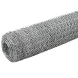 Vidaxl -Hühnerdraht 25x1,2 m verzinkter Stahl silberfarben