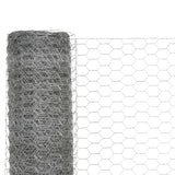 Vidaxl -Hühnerdraht 25x1,2 m verzinkter Stahl silberfarben