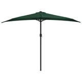 Vidaxl Balkon Parasol halb mit Aluminiumpol 300x155 cm Grün