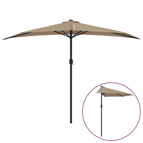 Vidaxl Balkon Parasol halb mit Aluminiumpol 300x155 cm Taupe
