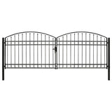 VIDAXL -Anschluss mit gekrümmten oberen Doppel 400x125 cm Stahlschwarz