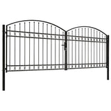 VIDAXL -Anschluss mit gekrümmten oberen Doppel 400x125 cm Stahlschwarz