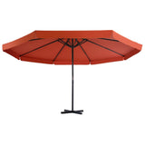 Vidaxl -Parasol mit Aluminiumpol 500 cm Terrakotta -gelöscht