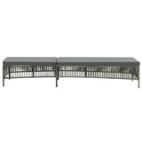 Vidaxl ligbed met kussen poly rattan grijs