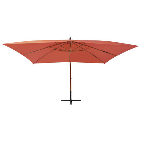 Vidaxl -schwimmendes Parasol mit Holzstange 400x300 cm Terrakotta -gelöscht